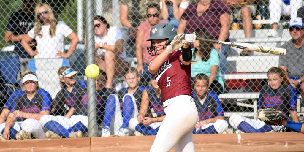 Chatfield senior Abby Washco fouls off a pitch Wednesday against Legend.