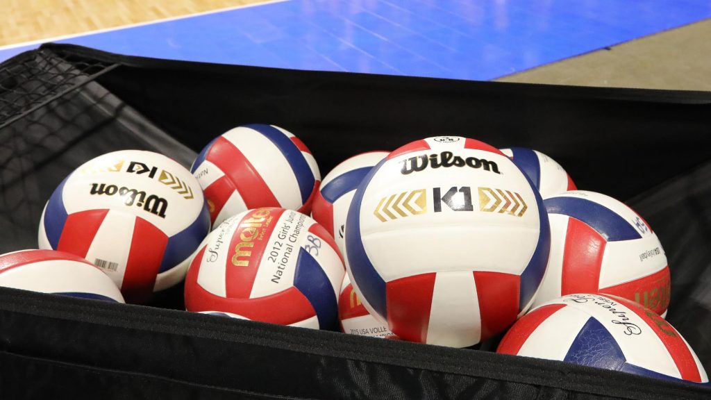 Girls volleyball stock photo