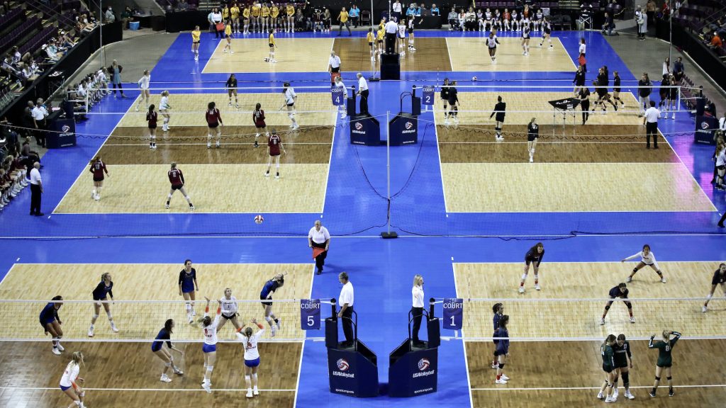 Girls volleyball championships World Arena stock