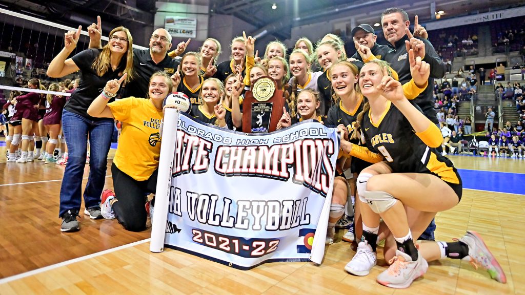 Thompson Valley girls volleyball state champions