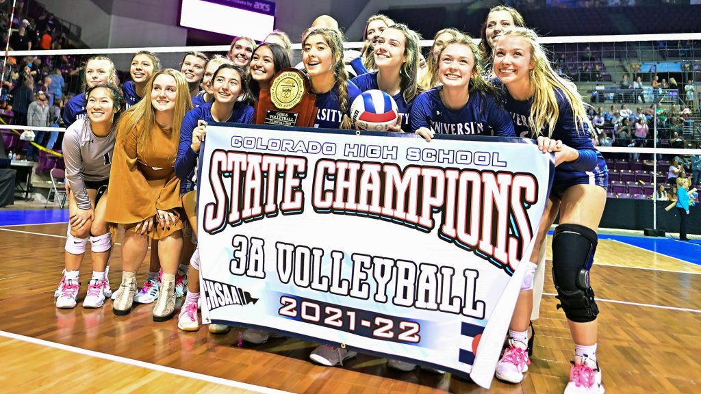University girls volleyball state champions