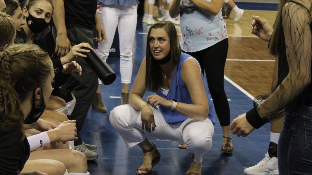Rampart girls volleyball coach Nikki Bloemen