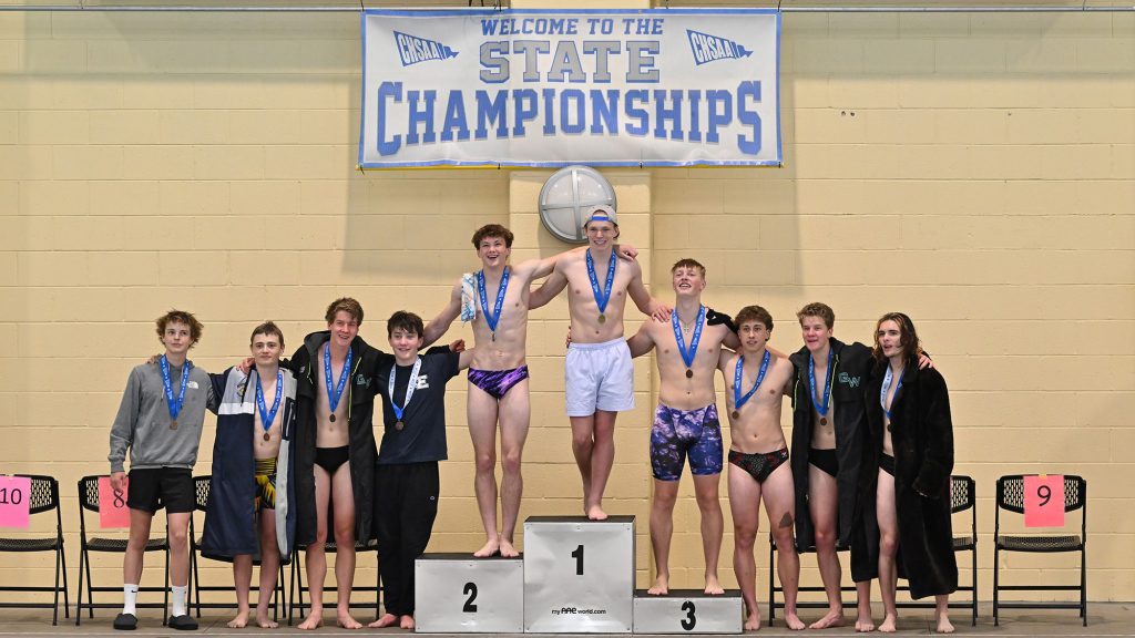 4A boys diving podium from state championship