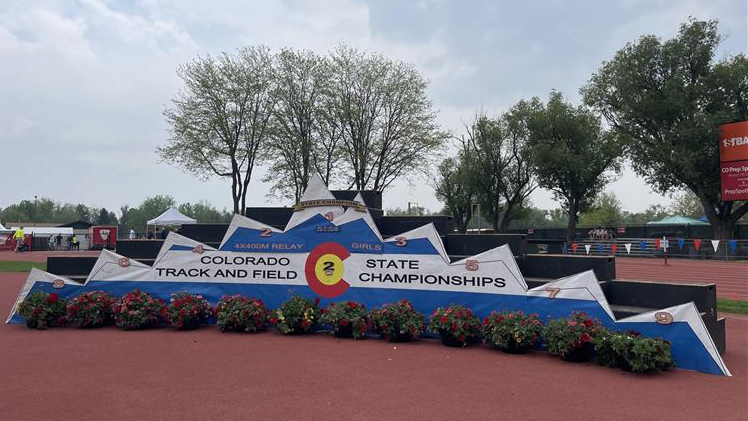 Track and field championships podium