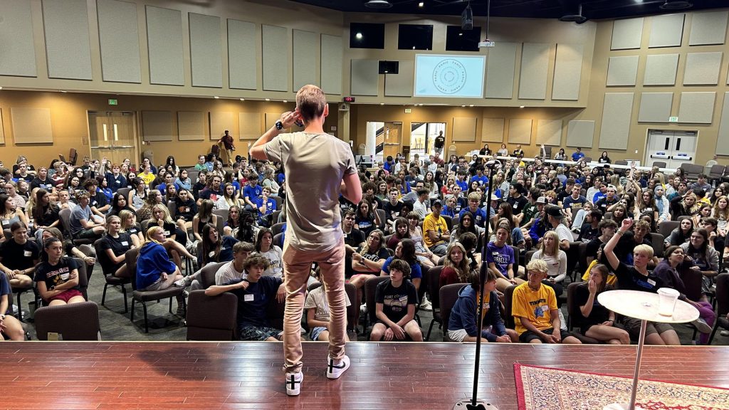 Scott Bakovich speaking at Poudre School District