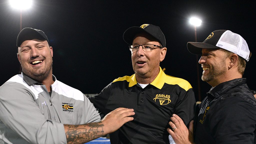 Thompson Valley football Head Coach Jamie Steele