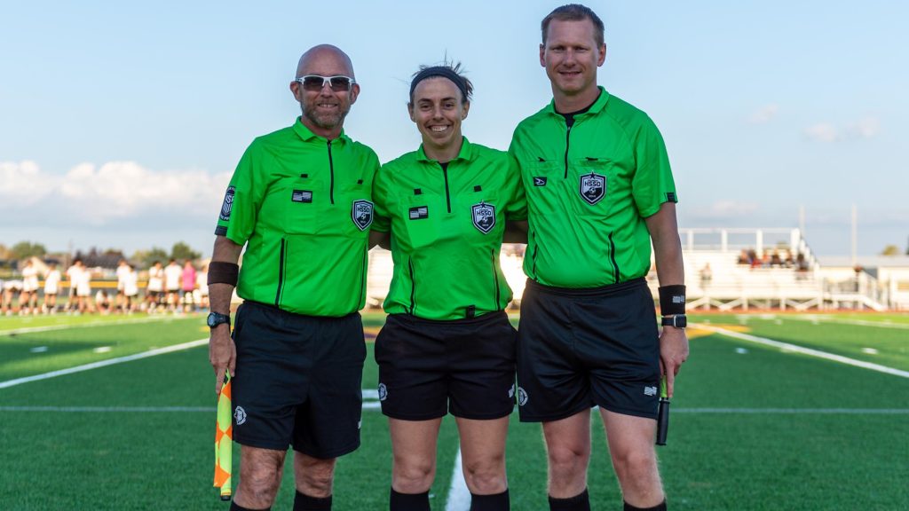 Officials at a soccer game