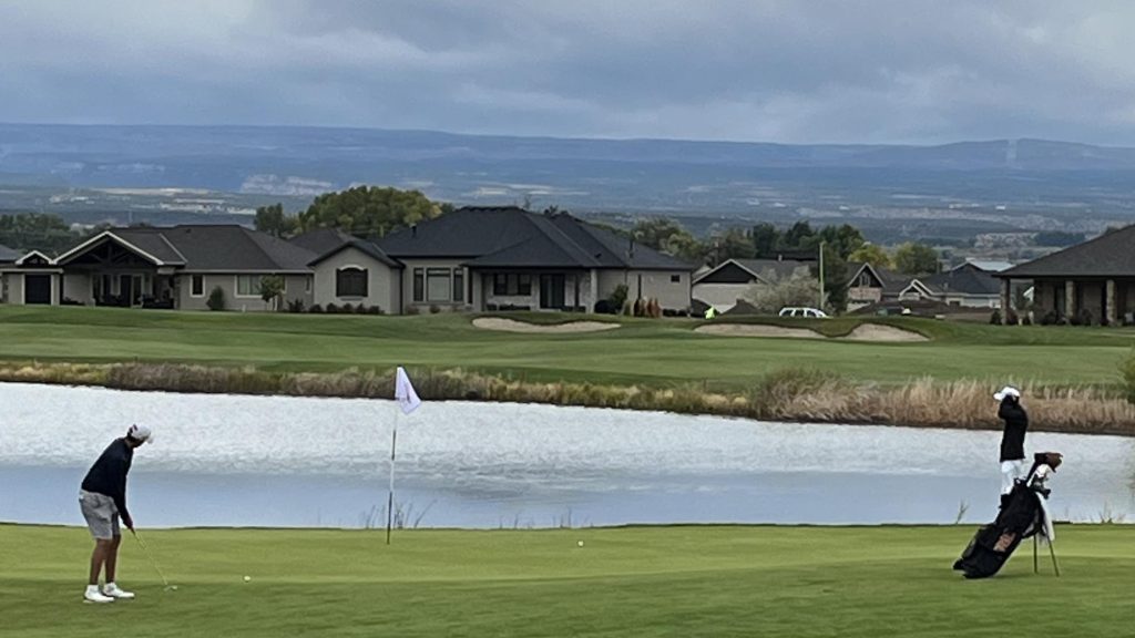 Golfers at the Bridges Golf Course in Montrose