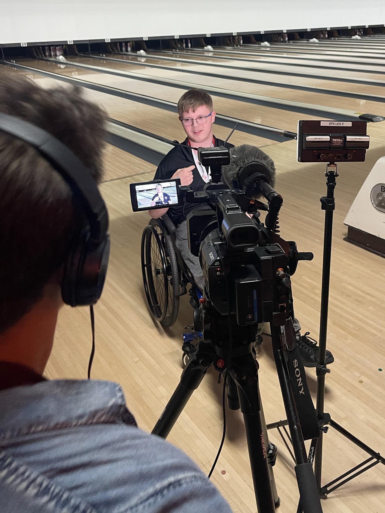 Jacob Carpio talking to the media after winning the state championship