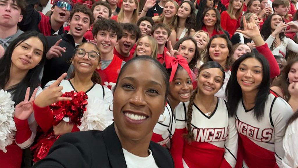 Terita Walker with her student section