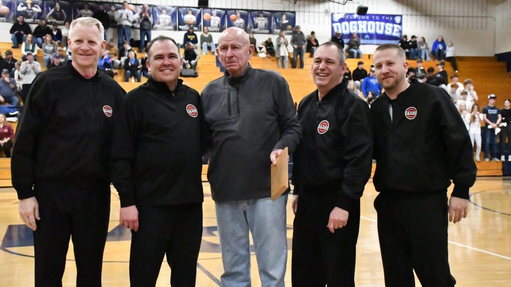 Longtime Official Darrel Irvin honored before Moffat County and Steamboat Springs game