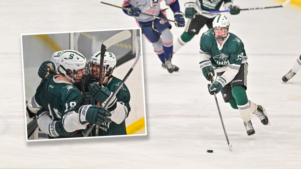 Summit's Jevin Palmquist in action and celebrating a goal