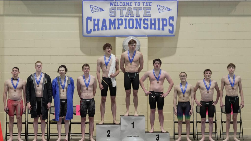 4A Boys 100 Fly State Championships Podium