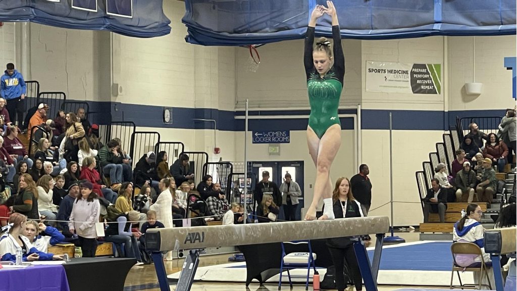 Genevieve Saunders of Niwot on the balance beam