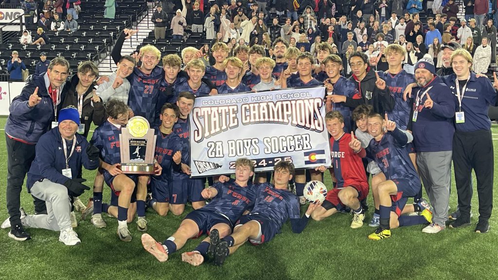 Forge Christian team photo after winning the 2A boys soccer state championship