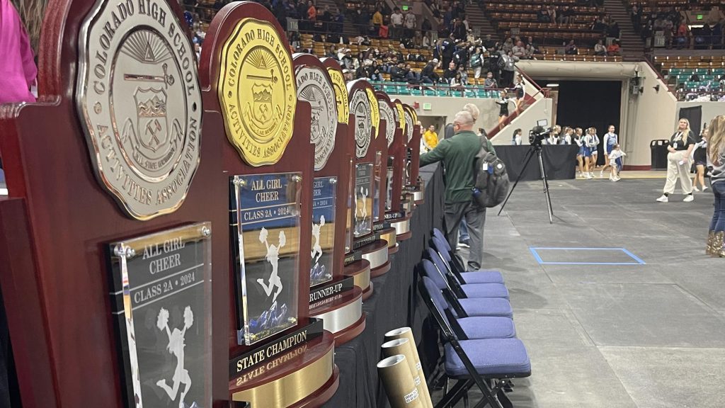 Several CHSAA trophies in a row