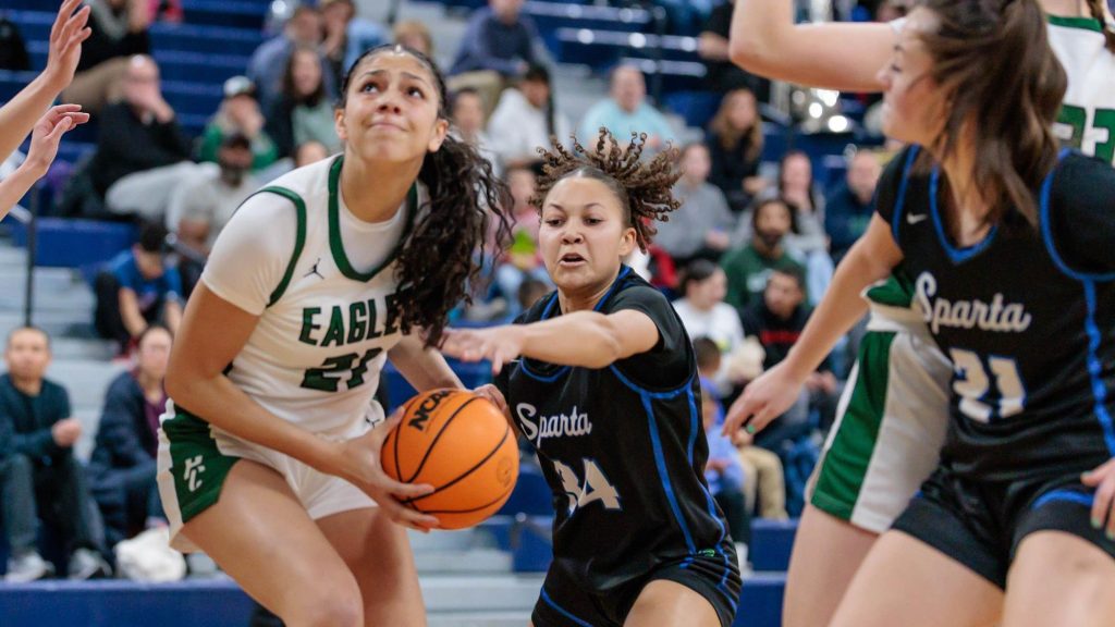 Brooklyn Stewart of Pine Creek looks to score down low.