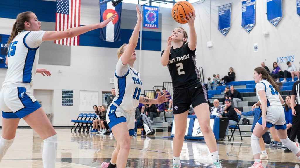 Gracie Ward of Holy Family shoots a layup.