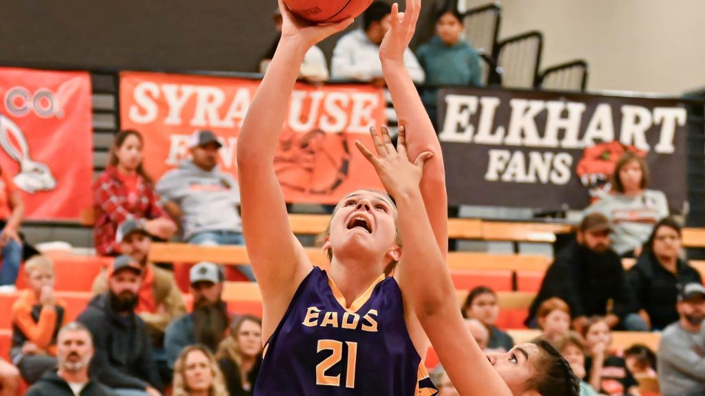 Anna Woller of Eads shoots a layup
