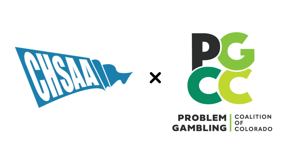 Graphic with logos of CHSAA and the Problem Gambling Coalition of Colorado