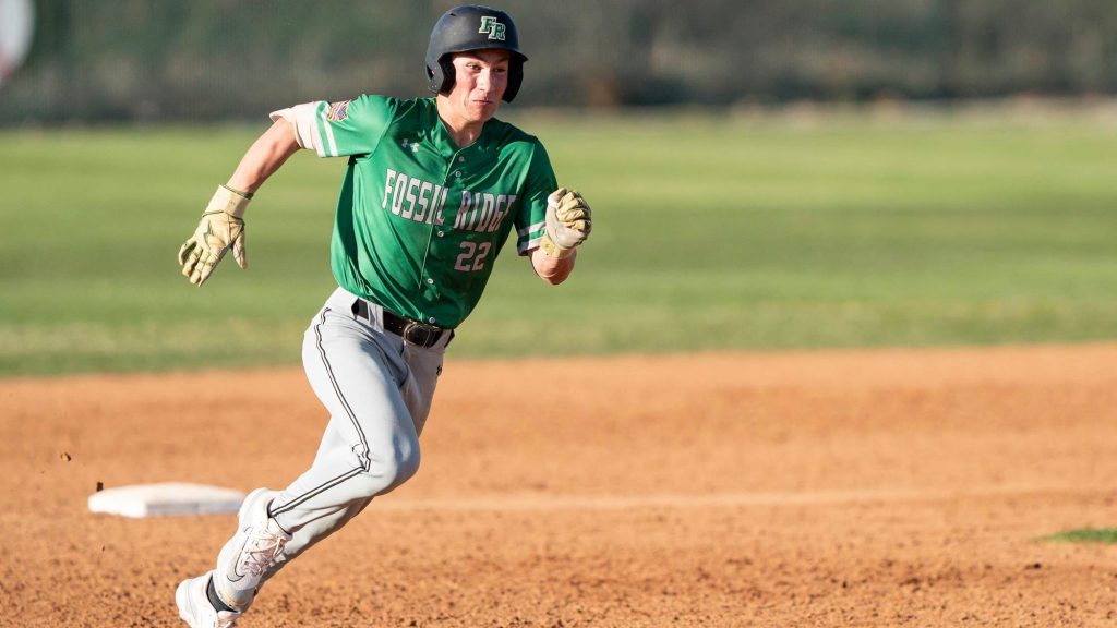 Owen Morgan of Fossil Ridge runs the bases