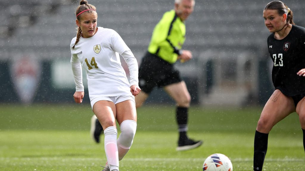 Ella Pajor of Jefferson Academy playing soccer.