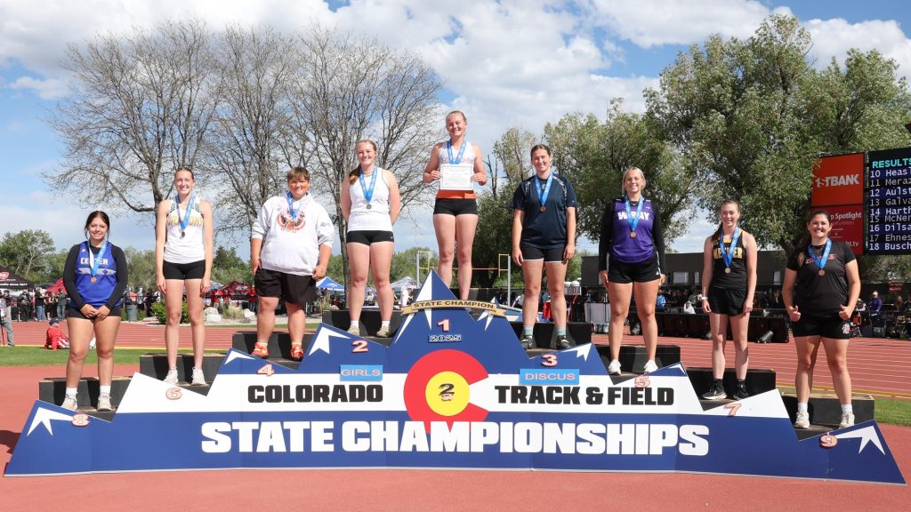 2025 2A Girls Discus Podium