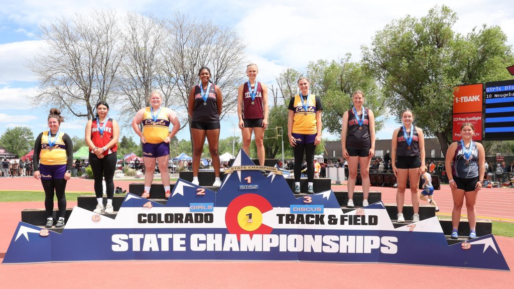 2025 1A Girls Discus Podium