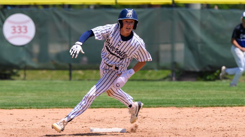 Kaden Turk of University rounding second base