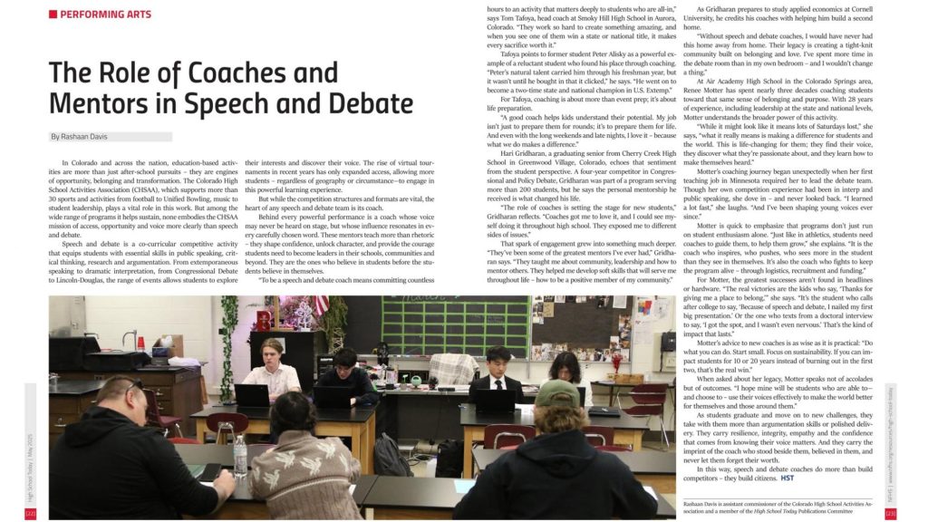 Rashaan Davis Speech & Debate Story in High School Today