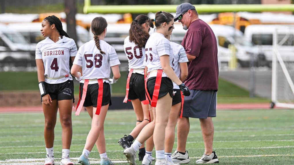 Horizon's Joe French coaching flag football