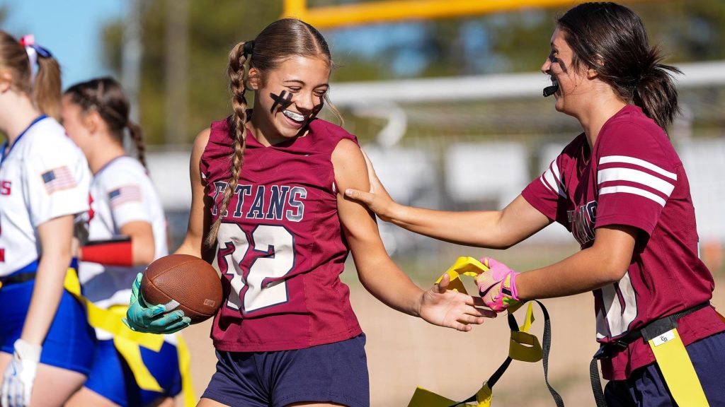 The Classical Academy flag football players