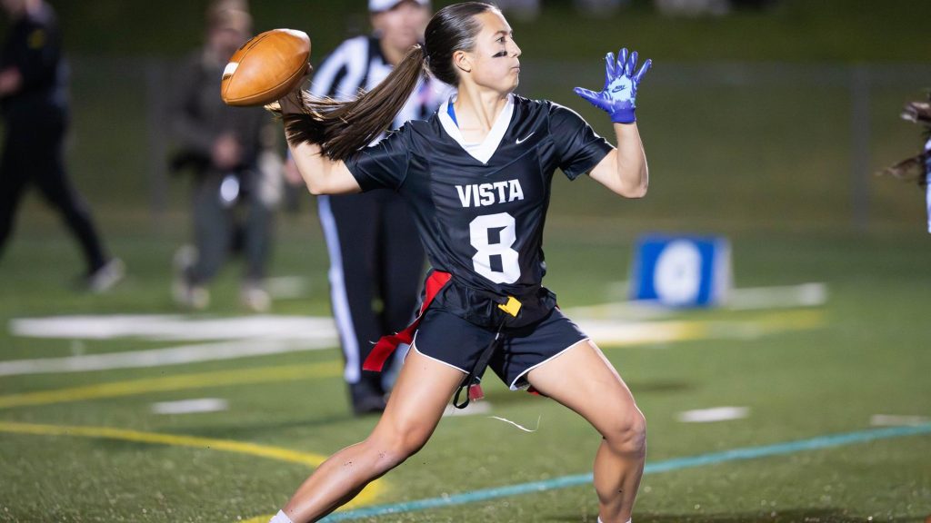 Mountain Vista quarterback Ariana Akey