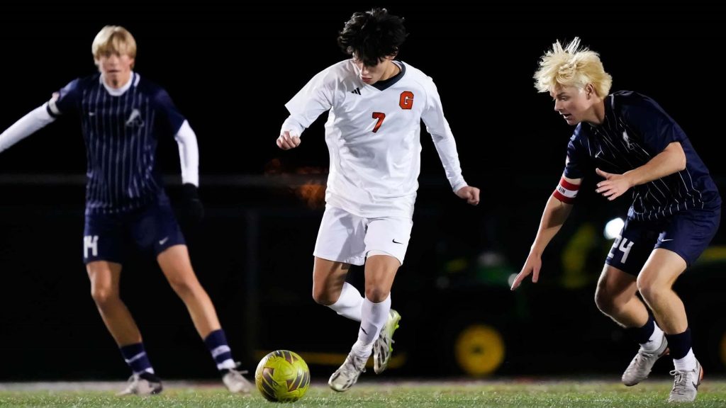 Diego Guzman of Greeley Central dribbling in soccer