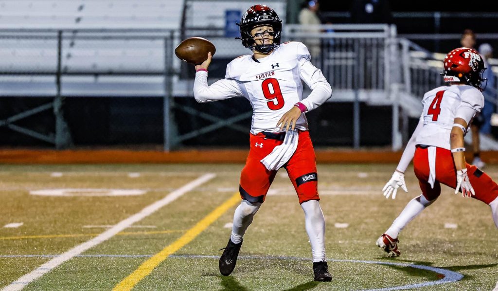 Ki Ellison of Fairview throwing a pass