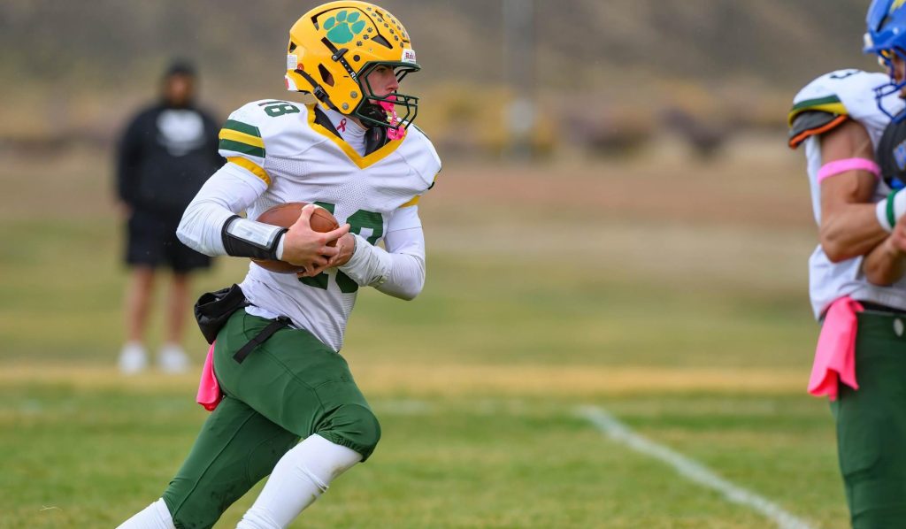 Dylan Wagner of Peetz running with the football