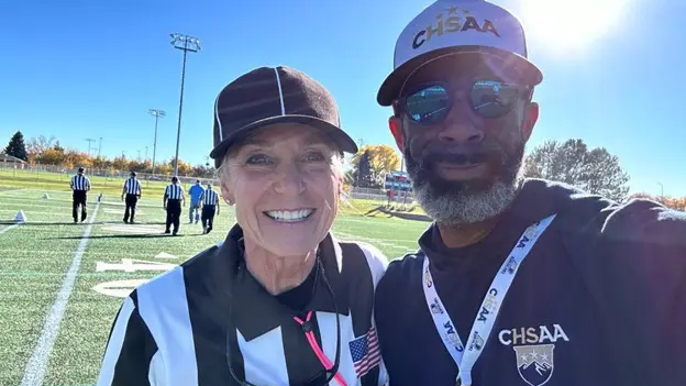 Rashaan and official Becky Petre